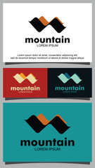 Letter M and mountain logo template
