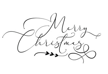 Merry christmas text vector and christmas clip art