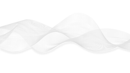 Wave of the many colored lines. Abstract wavy stripes on a white background isolated. Creative line art. Vector illustration. Design elements created using the Blend Tool. Curved smooth tape