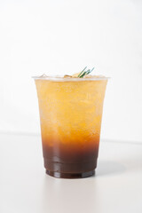 espresso soda with rosemary on top