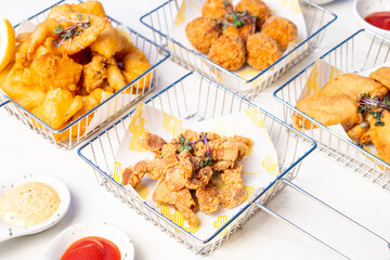 fried crispy pork belly with sauce