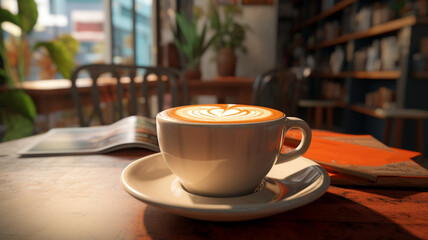 Close up coffee cup.