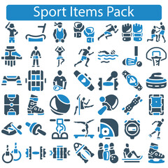 Fototapeta na wymiar Sport Items icon set vector illustration