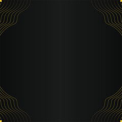 gold line frame decoration on black background design 