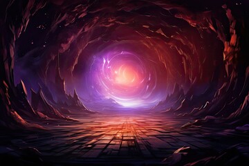 Abstract background with a mysterious portal - obrazy, fototapety, plakaty