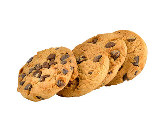 Chocolate chip cookie on transparent png