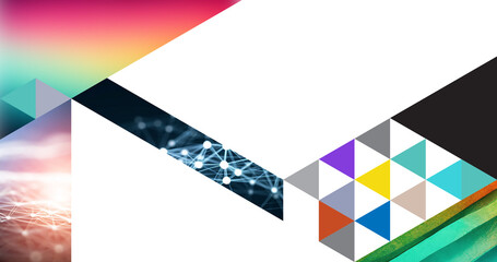 Obraz premium Ultra modern design collage style abstract background with copy space for your title and subtitle - PNG image with transparent background