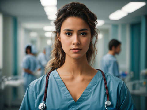 Coragem e Dedica&ccedil;&atilde;o: Enfermeira no Corredor Hospitalar
