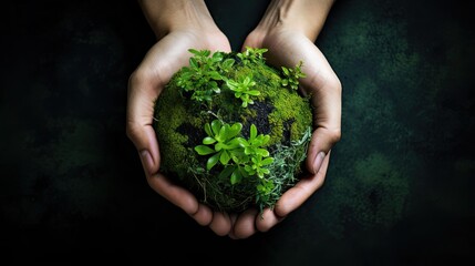 Naklejka na ściany i meble Hand holding young tree for planting. Environment concept eco earth day.