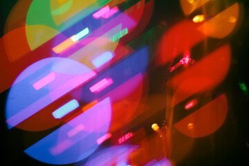 Multicolored Christmas Lights Bokeh Effect Abstract Background. Beautiful colorful image of an Xmas...