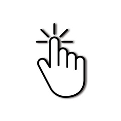 illustration of finger hand cursor icon, click symbol
