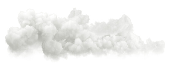 Flying clouds landscape on transparent backgrounds 3d rendering png