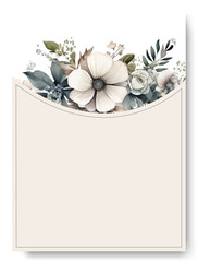 Social media watercolor white anemone floral wedding invitation card template set