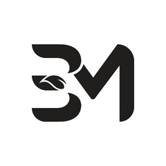 BM letter logo template elements. BM letter vector illustration logo design .