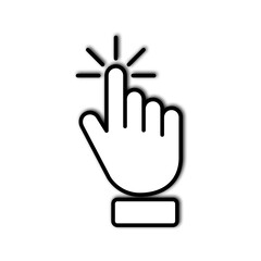 illustration of finger hand cursor icon, click symbol