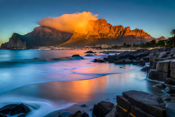 Fantastic sunset on the Sea coast with beautiful colors and great light.
