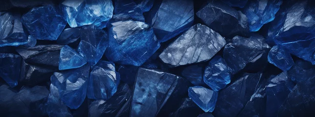 Poster Sapphire blue gemstone background backdrop for wallpaper space © G