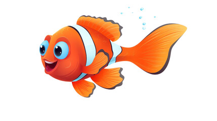 Illustration of Nemo fishes on the transparent background - obrazy, fototapety, plakaty