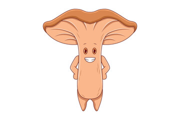 Cute Mushroom Character Design Illustration