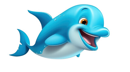 A cartoon of a dolphin on the transparent background