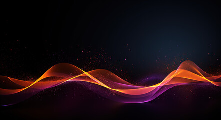 Technology digital Waves background banner background concept, motion waving particle texture