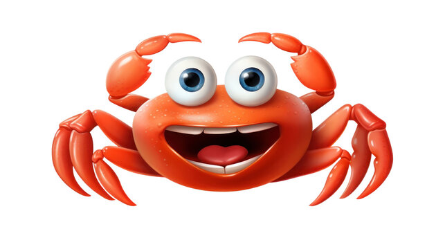 A cartoon a crab on the transparent background