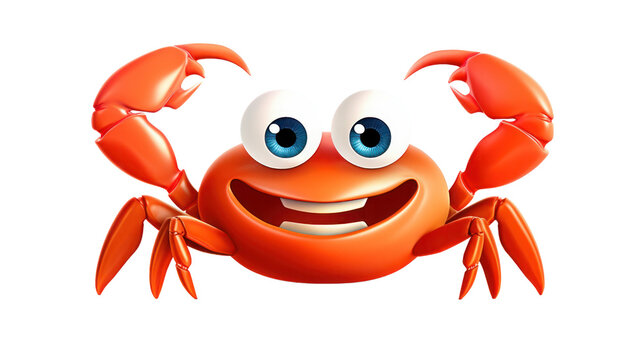 A cartoon a crab on the transparent background