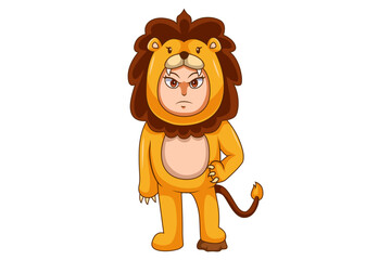 Cute Kids wearing Animal Costume Character Design Illustration