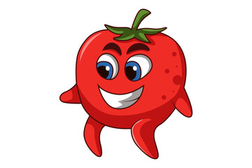 Cute Tomato Character Design Illustration