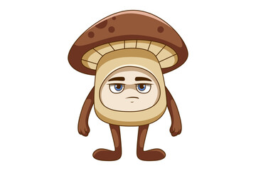 Cute Mushroom Character Design Illustration