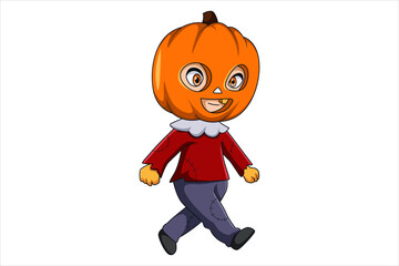 Cute Halloween Character Design Illustration