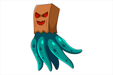 Halloween Octopus Character Design Illustration