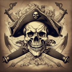 pirate skull illustration