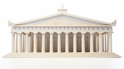 Ancient Greek temple on the white background. The Roman Temple of Hercules. generative ai