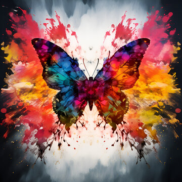 butterfly in the sky,colorful,texture,pattern,decoration,painting,Ai generated 