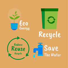 Collection of design elements for sustainable eco-friendly development