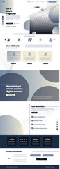 Business website design template set with modern minimalist style