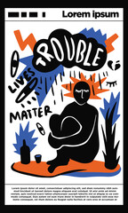 Abstract art in primitive neoexpressionism style for t shirt wall decoration and print art