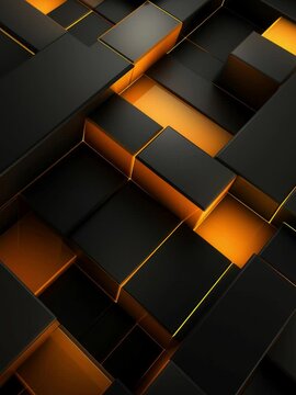 Yellow and black stripes geometric tech abstract background. Seamless looping motion design. Vertical video for business.