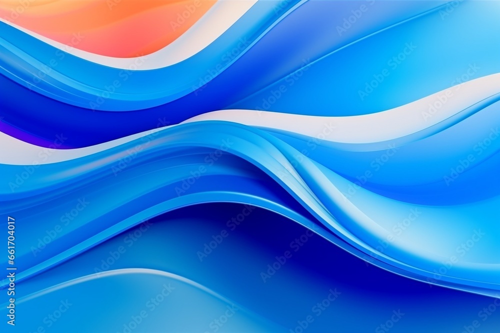 Poster generative ai : modern colorful flow poster. wave liquid shape in blue color background. art design 