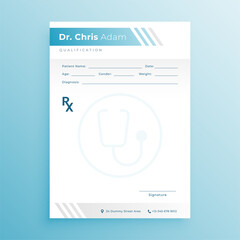 modern Rx doctor prescription pad template for medical health - obrazy, fototapety, plakaty