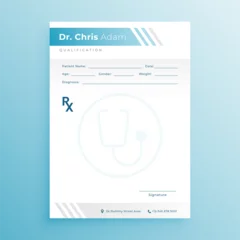Tuinposter modern Rx doctor prescription pad template for medical health © starlineart