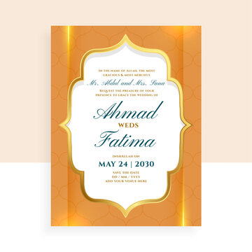 eye catching islamic wedding invitation card template for digital post