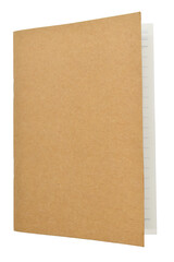 brown craft paper cover notebook isolated on white background, stationery for office