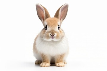 Fototapeta premium Generative AI : Watercolor drawing. Bunny standing on its hind legs on a white background