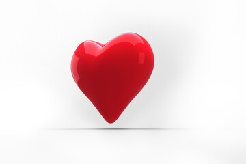 Digital png illustration of red shiny 3d heart on transparent background