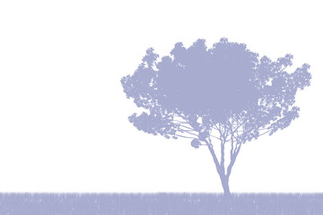 Digital png illustration of gray grass and tree on transparent background