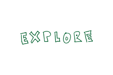 Digital png hand written text of explore on transparent background