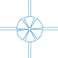 Digital png illustration of blue ribbon with bow on transparent background