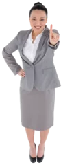 Fototapete Asiatische Orte Digital png photo of happy asian businesswoman pointing finger on transparent background